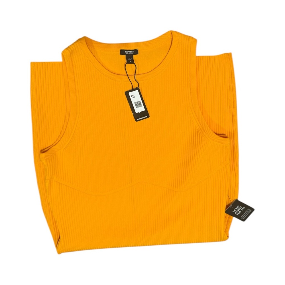 NWT Express Bright Orange Midi Dress - Picture 3 of 4